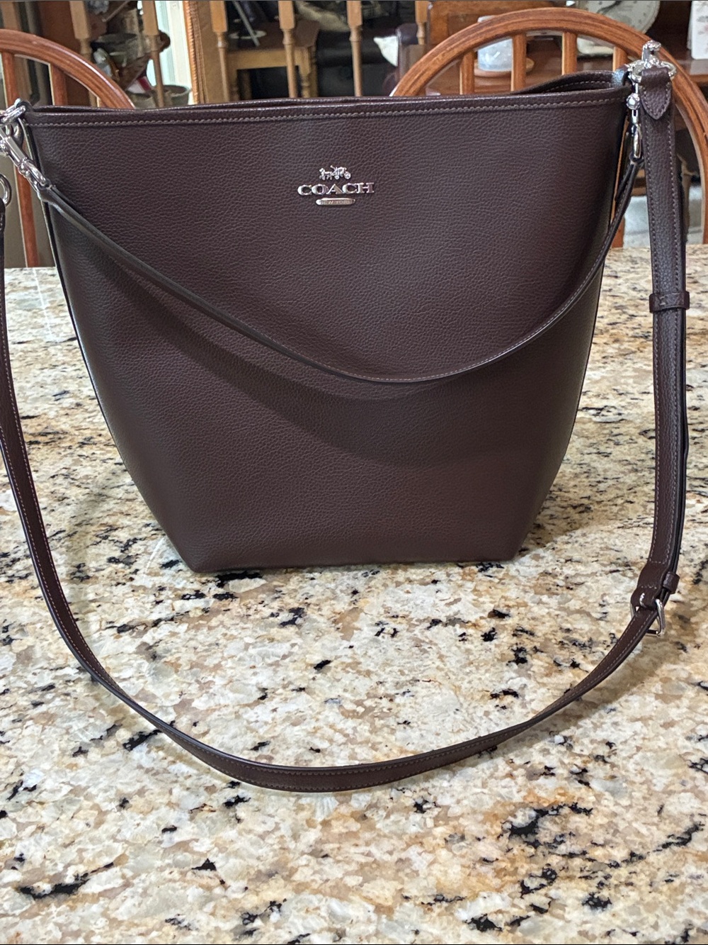 Coach Maple Pebbled Leather Large City Bucket Crossbody/Shoulder Bag - Picture 6 of 13